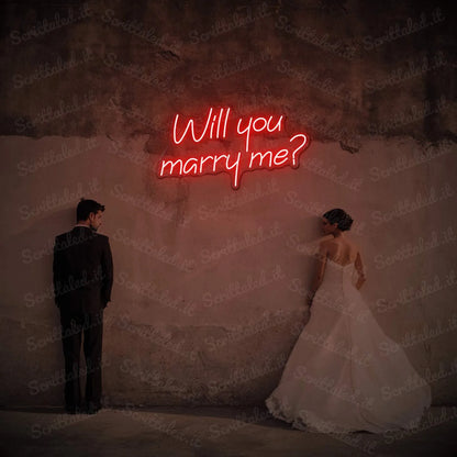scritta led will you marry me colore rosso